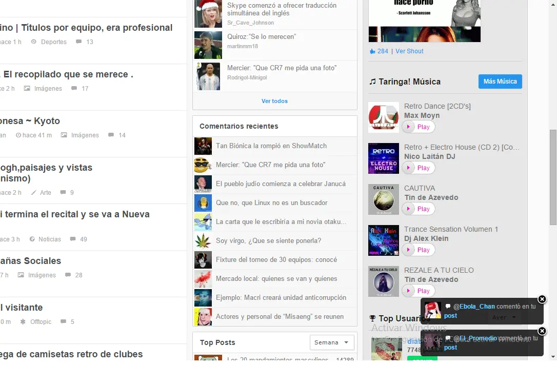 Molestos bugs en Taringa