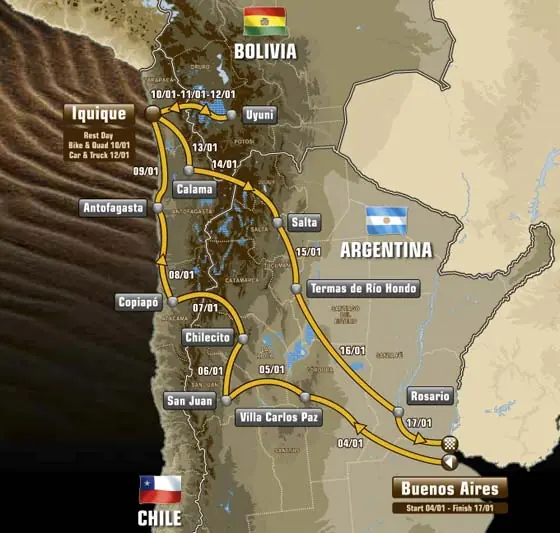 El recorrido del Dakar 2015