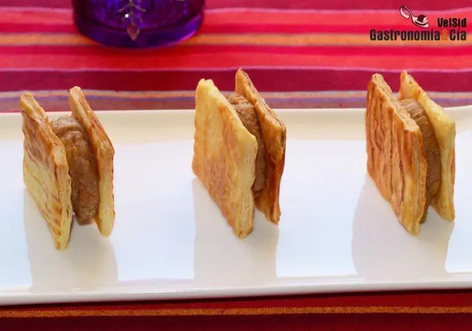 Corte de mousse de foie y boniato