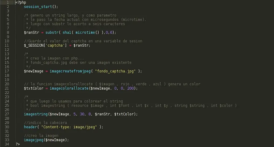 Sistema de Captcha en PHP