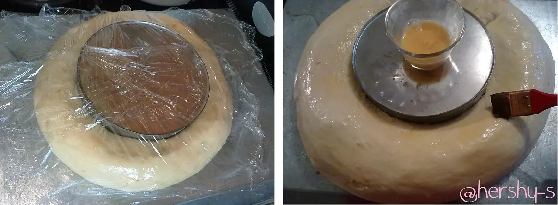 Rosca de reyes con relleno de philadelphia y nueces