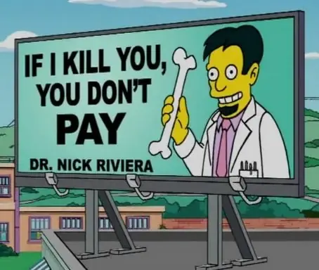 Dr. Nick Riviera mi unico héroe en este lio Dr. Nick Riviera mi unico héroe en este lio
