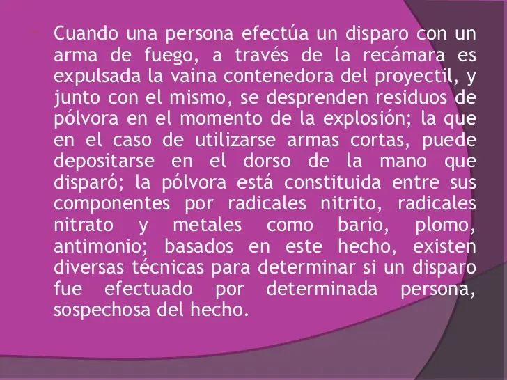Residuos de Polvora
