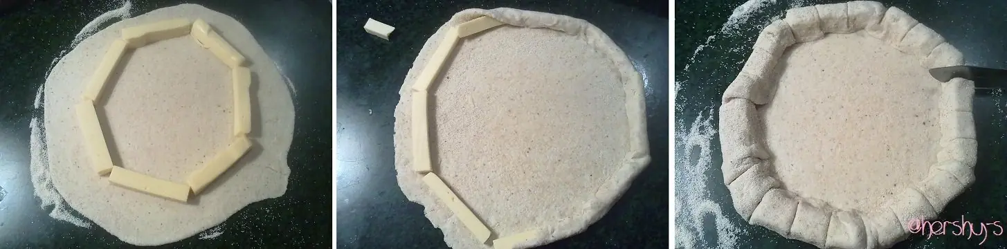 pizza con orilla rellena