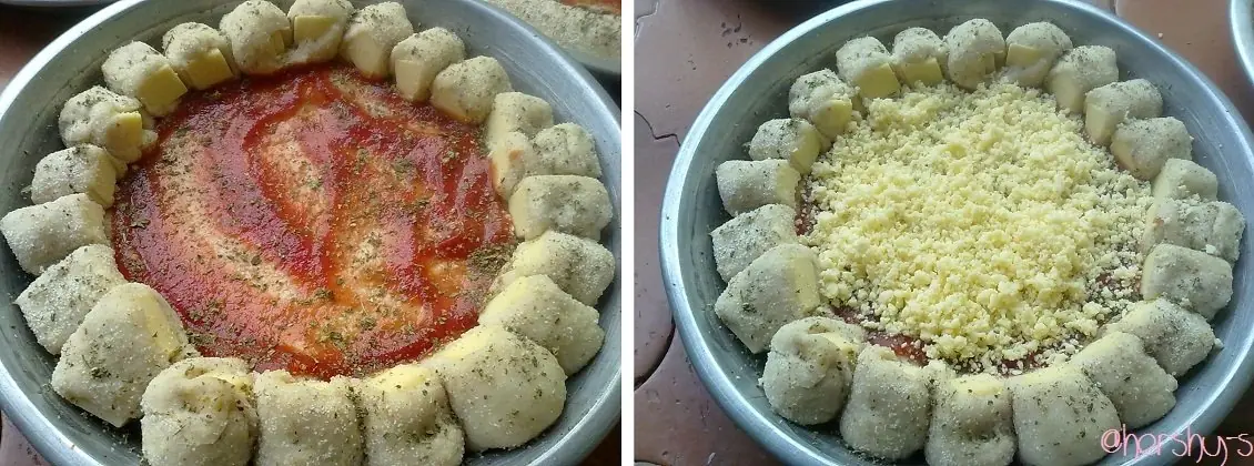 pizza con bocaditos de queso
