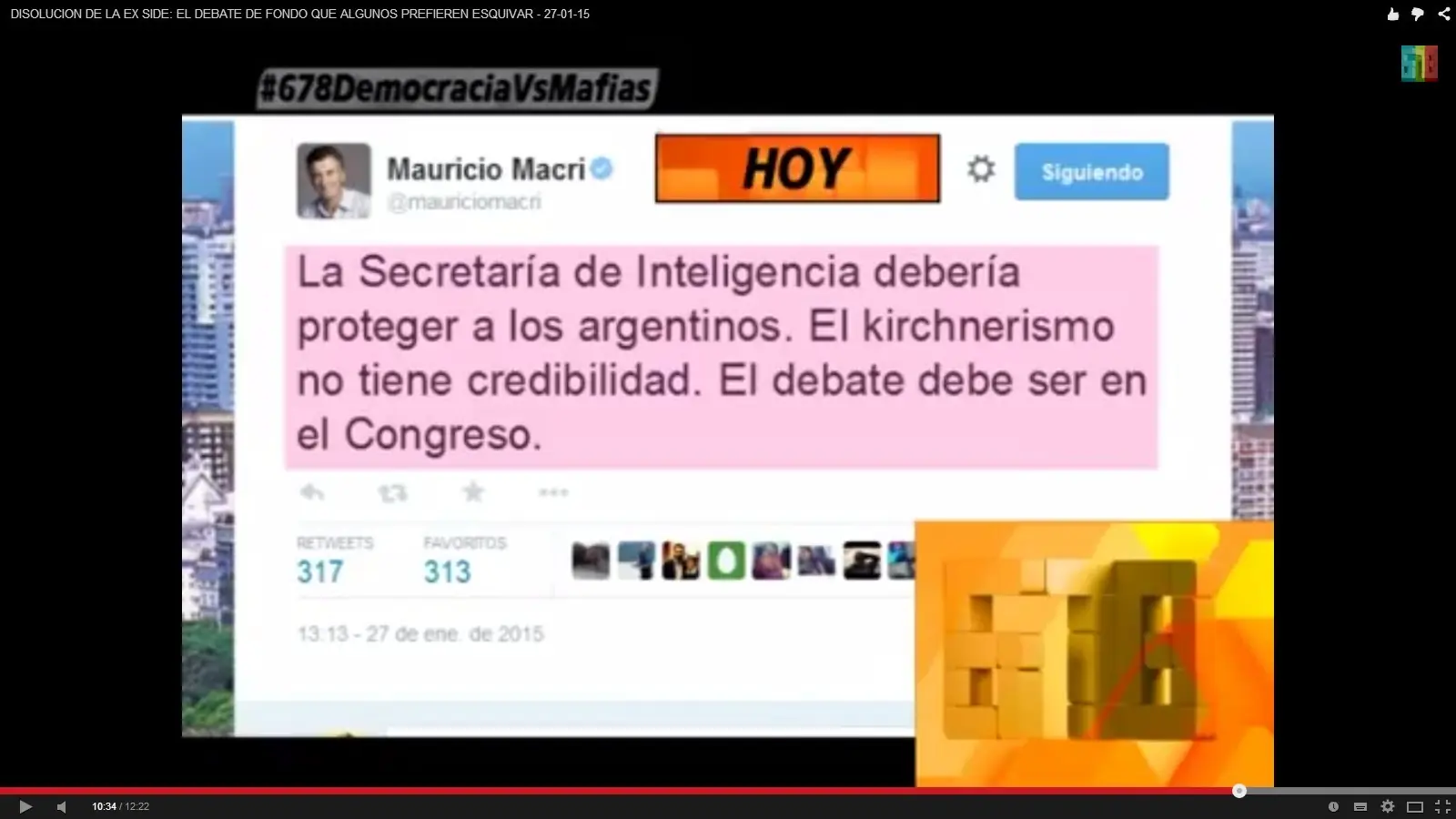 Panquequeada opositora, disolución de la ex SIDE