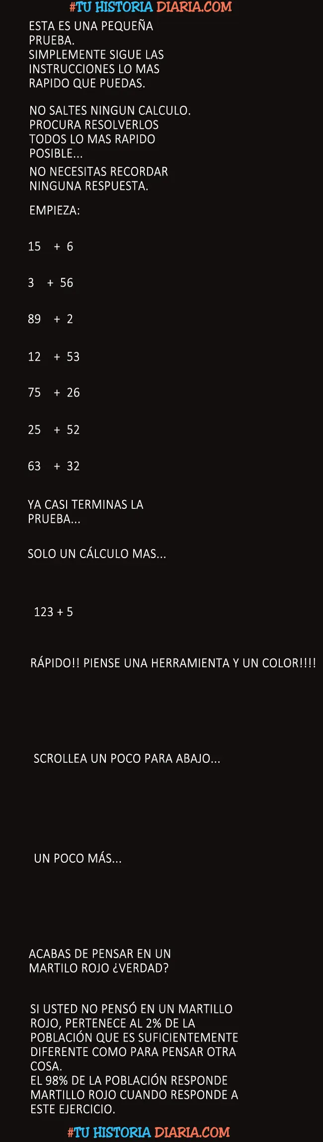 98% de la gente responde esta prueba igual. Debes intentarlo