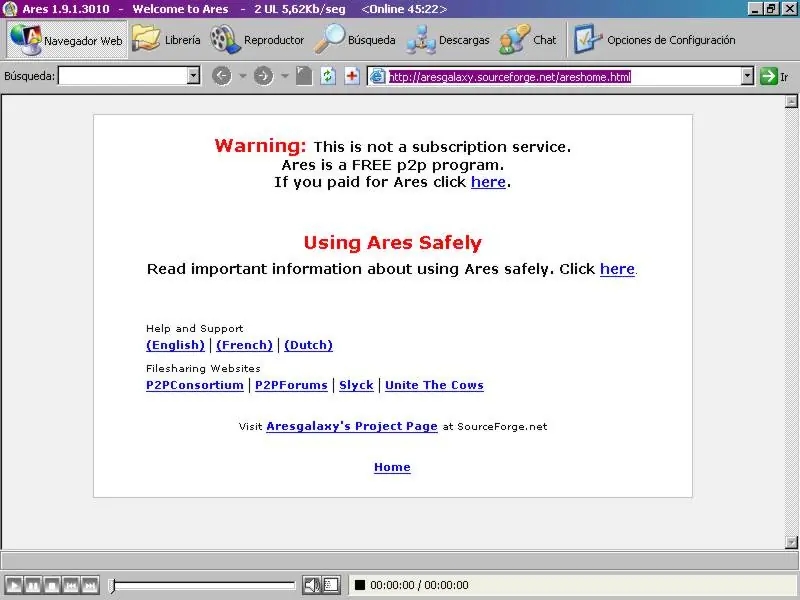 Configuracion de ares - Descarga de mp3