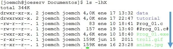 Gnu/Linux: Comando ls