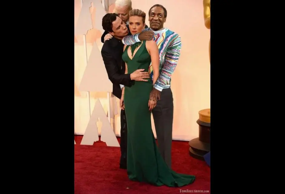 Los memes del beso de Travolta y Scarlett J.