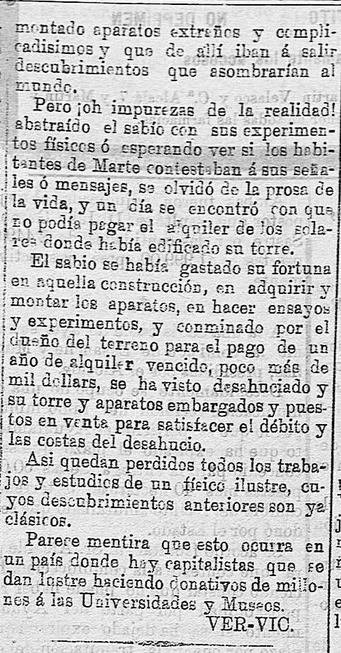 ¿Comunicaciones con el planeta Marte? - (1891-1934)