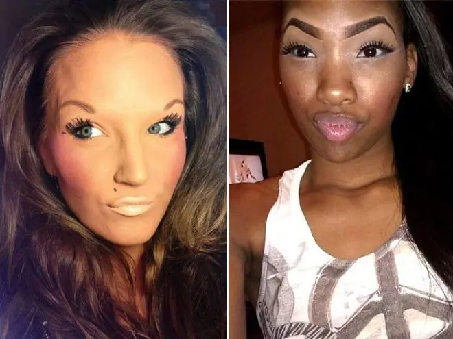 La moda de tener cejas  y labios tatuados,Reite un rato!