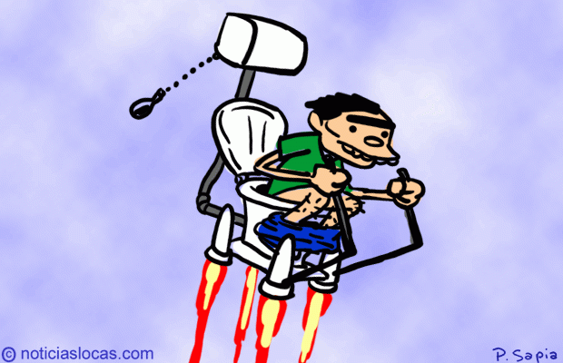 Crean un baño químico cohete