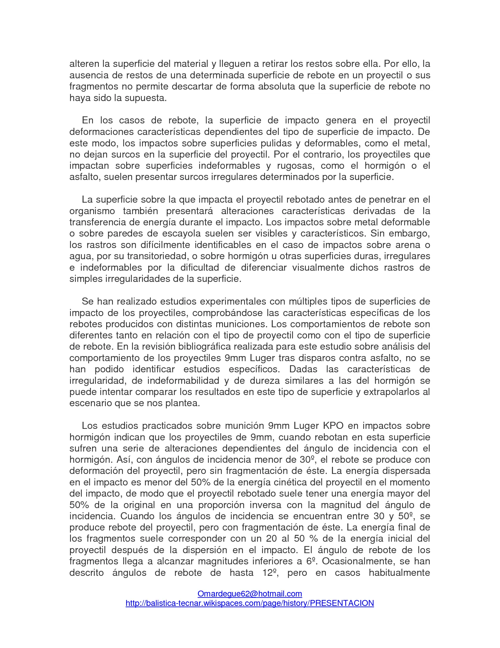 Teoría del disparo y Balística