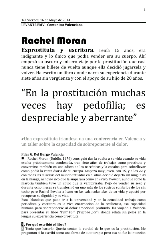 La sorprendente y valiosa lección de esta exprostituta, hoy