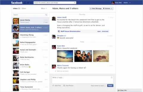 Nueva Bandeja de entrada Facebook