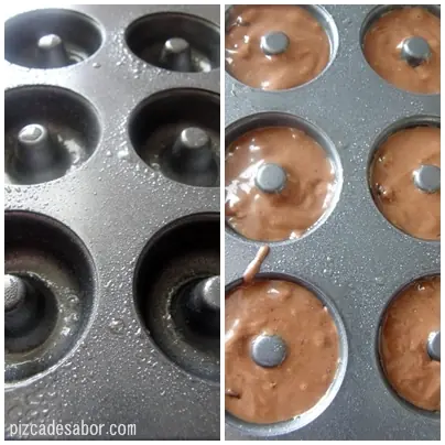 Mini donas navideñas de triple chocolate