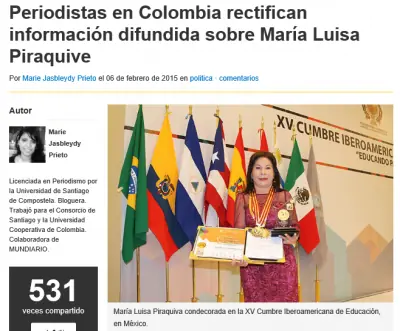 Batalla de María Luisa Piraquive contra los medios
