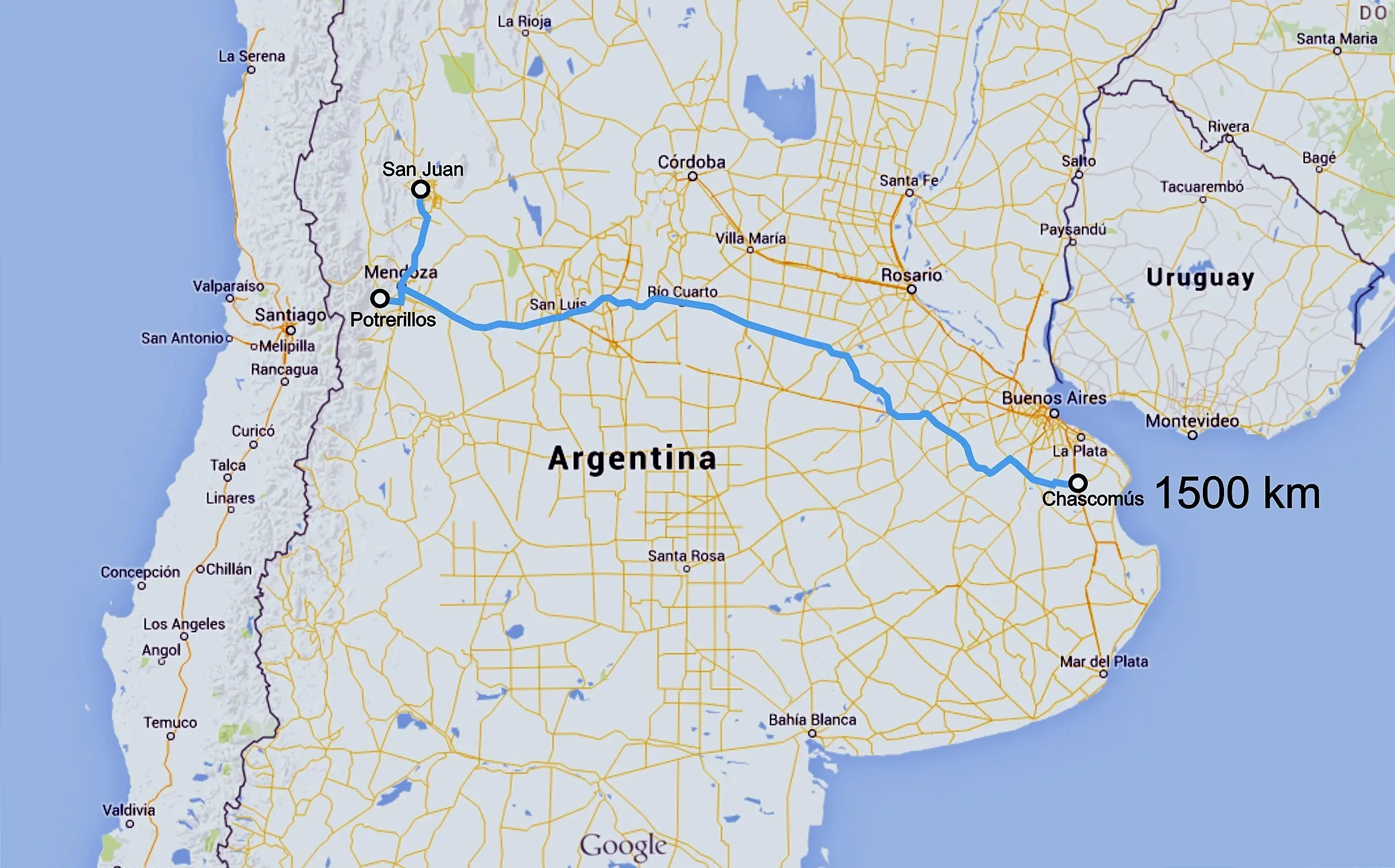 1500 Km. en bici, cruzando Argentina