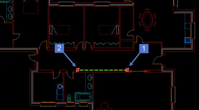 Dibujar una escalera con un descansillo en AutoCAD.