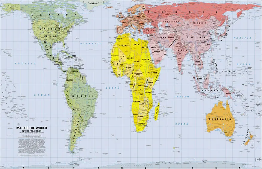 El distorsionado mapa de la Tierra