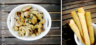 Palitos de: Queso, Papas y Queso, Champiñones