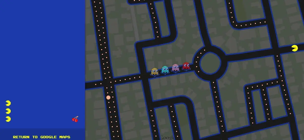 Pac-Man en Google Maps