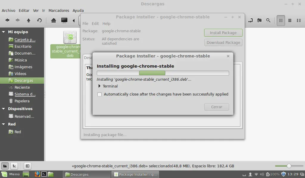 Como instalar Google Chrome en linux mint 17 Qiana