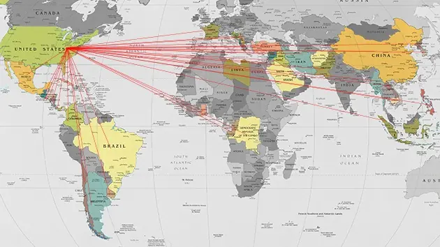 35 Paises en que los EE.UU apoyó a criminales