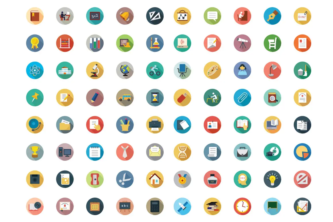 175 Educación iconos vectoriales