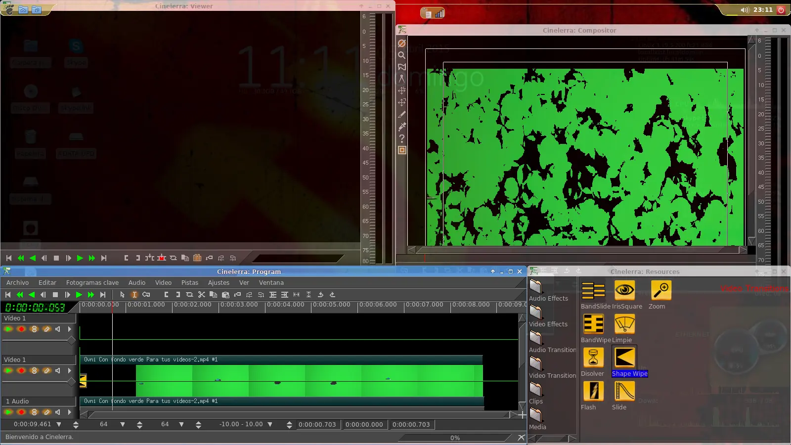 Cinelerra no te deja aplicar transiciones??, entra lince