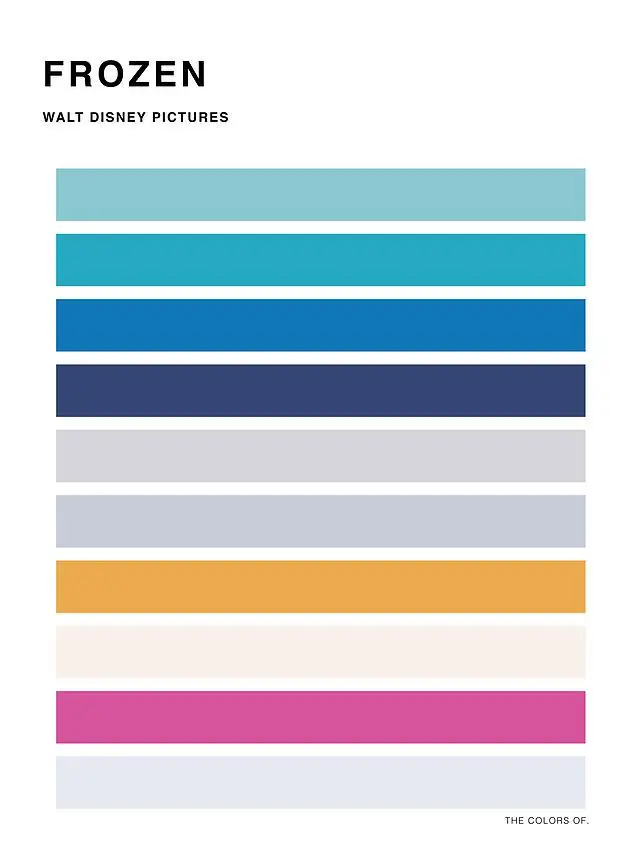 Las paletas de colores de las películas de Disney