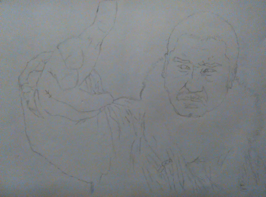 Retrato de Javier Ibarra (Kase.O) a grafito.