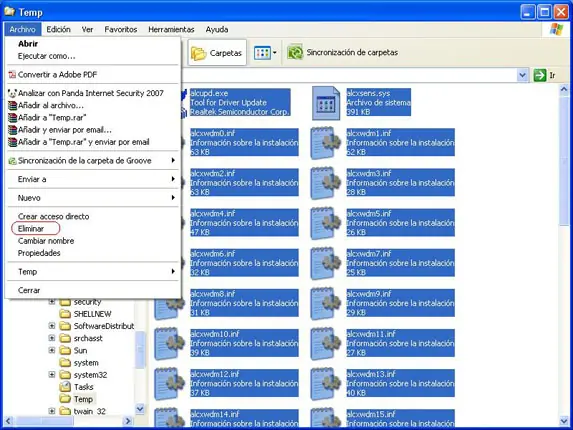 Eliminar archivos temporales del PC