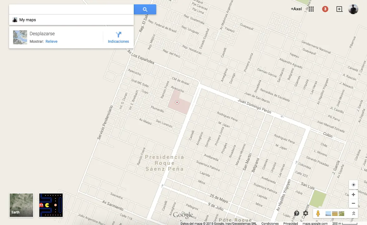 Ahora con google maps podes jugar al pac-man