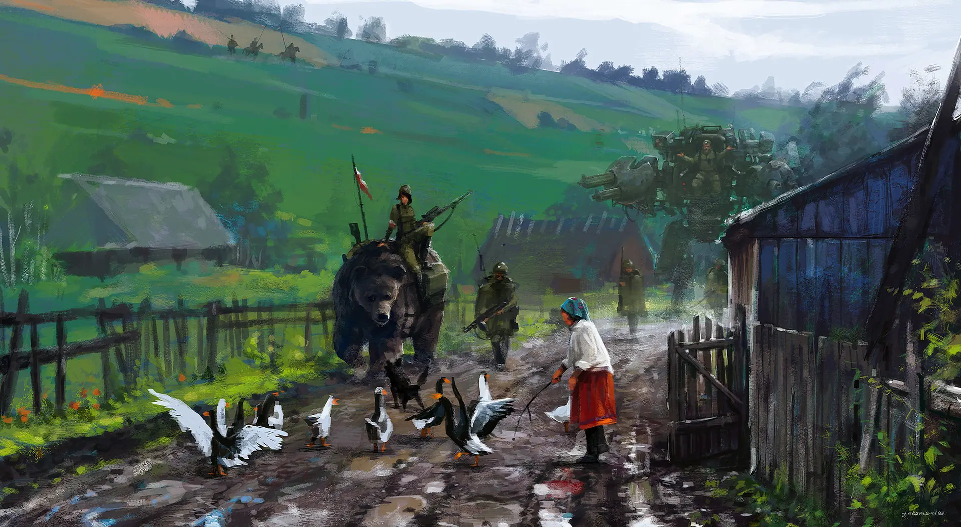 Retrofuturismo sci-fi de Jakub Rozalski Retrofuturismo sci-fi de Jakub Rozalski