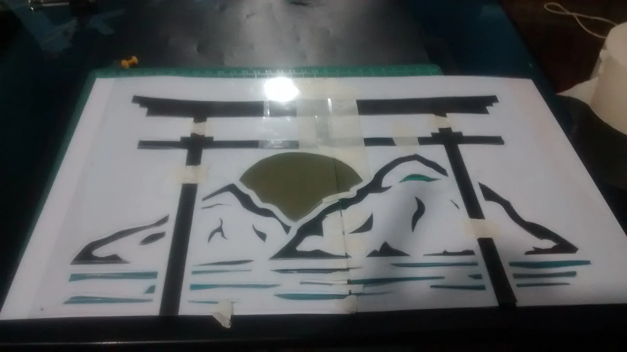 Amanecer japones - stencil