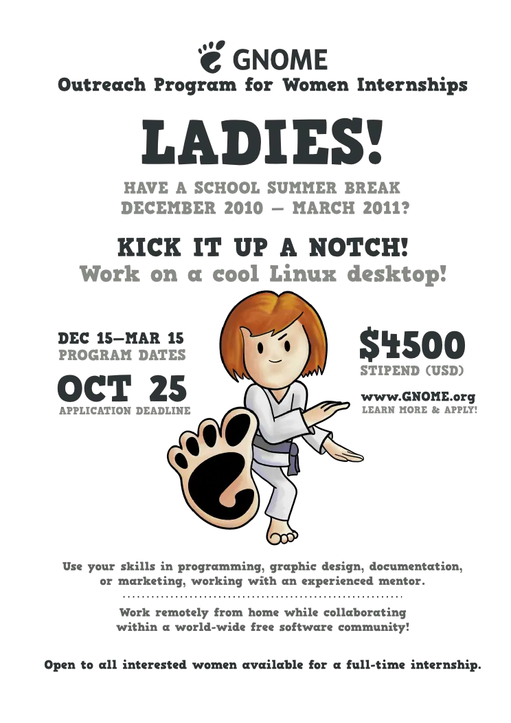 Programa de prácticas para mujeres en GNOME