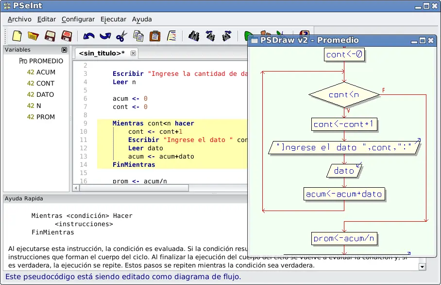 IDE para Pseudocódigo y Diagramas de Flujo