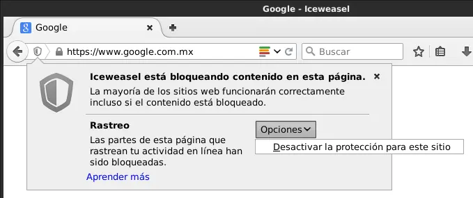 Activar protección de rastreo en Firefox