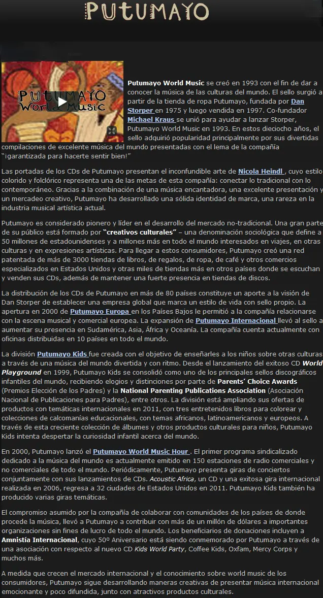Putumayo Presents