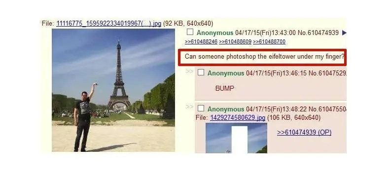 Nunca pidas a 4chan que te arreglen una foto