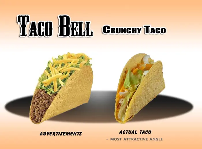 Fotos de la publicidad de la comida rápida vs la realidad
