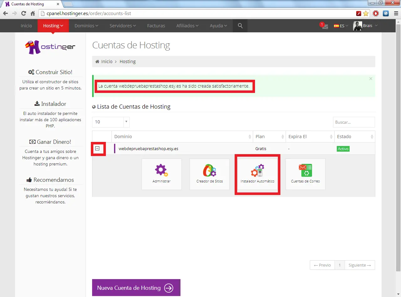 Montar tienda online Prestashop de forma gratis