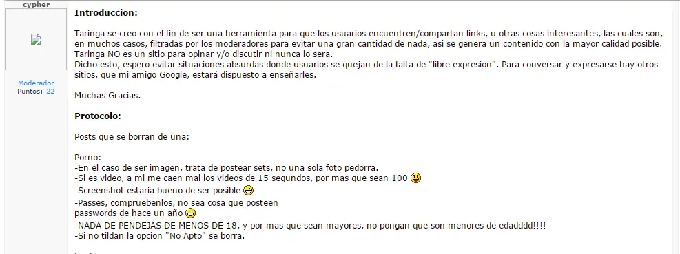 Esto era Taringa en Febrero de 2006.