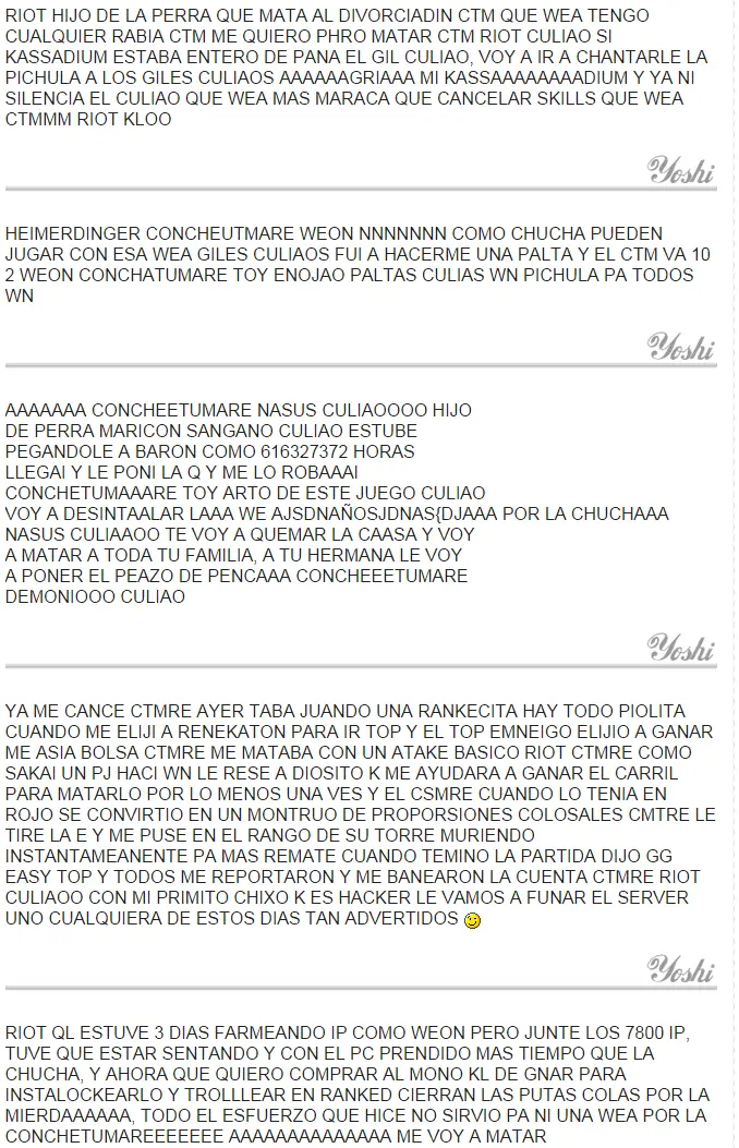 Historias cortas LoL chile