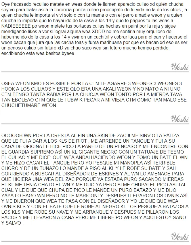 Historias cortas LoL chile