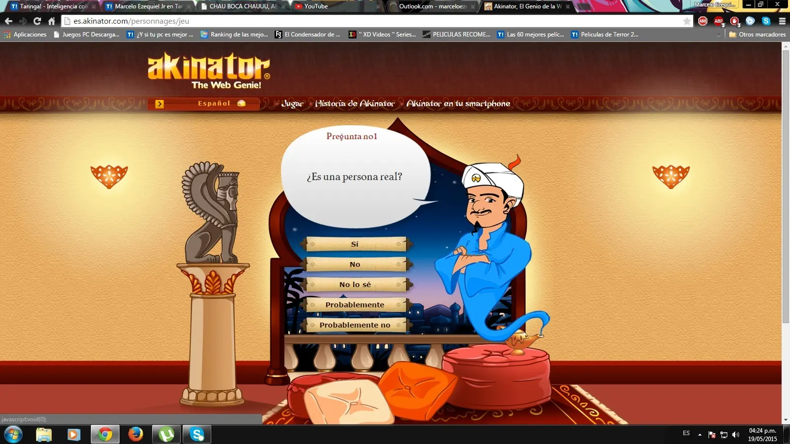 Akinator me adivina a moderador de T! y te lo muestro