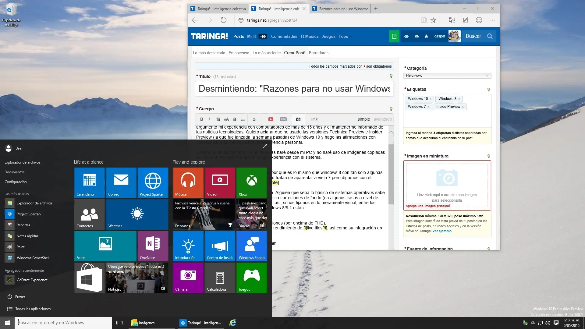 Desmintiendo: "Razones para no usar Windows 10"