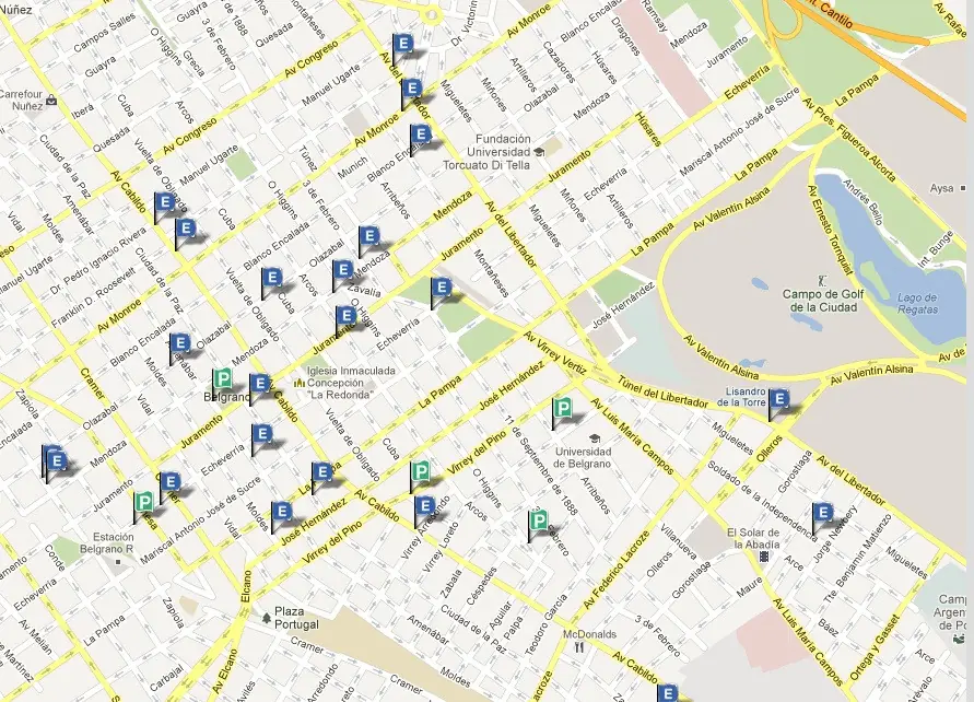 mapa estacionamientos capital fe
